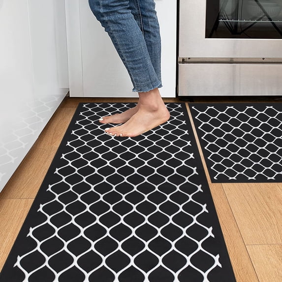 ASTARIN 2PCS Comfort Kitchen Runner Rug Set, Anti Fatigue Kitchen Mat, Farmhouse Kitchen Rugs, Rugs For Kitchen Floor, Standing Mat for Sink, Kitchen Rugs Non Slip Washable