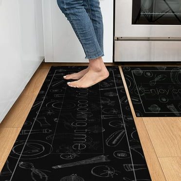 ASTARIN 2PCS Comfort Kitchen Runner Rug Set, Anti Fatigue Kitchen Mat, Farmhouse Kitchen Rugs, Rugs For Kitchen Floor, Standing Mat for Sink, Kitchen Rugs Non Slip Washable