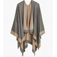 thumbnail image 1 of ASTARIN Winter Women's Cotton Shawl Wrap Poncho Ruana Cape, Cardigan Sweater Open-Front for Spring Fall Winter,Gray&Camel, 1 of 7