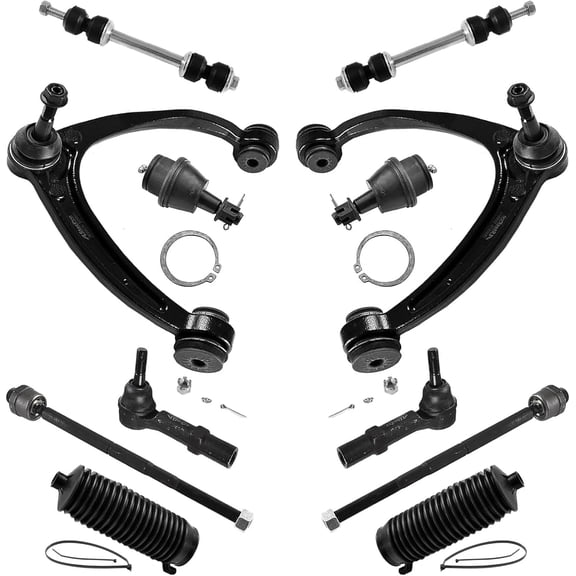 ASTARPRO 12pcs Suspension Kit Front Upper Control Arm with Ball Joint Tie Rod End Sway Bar Link Compatible with Chevrolet Avalanche Tahoe Silverado Suburban GMC Sierra Yukon XL 1500 Cadillac Escalade