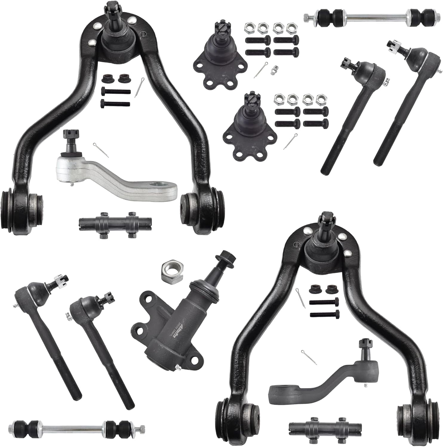 ASTARPRO 15pcs Suspension Kit Front Upper Control Arms and Lower Ball Joint Tie Rod End Inner Compatible with 1993-1999 GMC Chevy Tahoe Yukon K1500 K2500