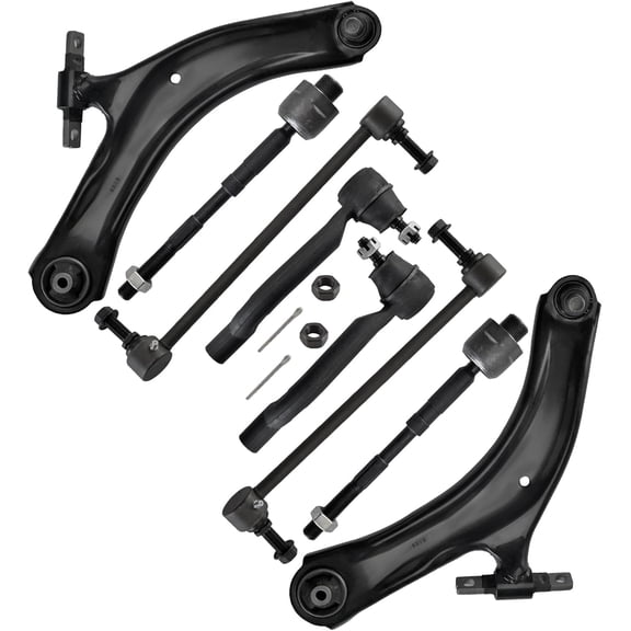 ASTARPRO - Front End 8pc Suspension Kit for Nissan 2008-2013 Rogue 2014-2015 Rogue Select, 2 Lower Control Arms w/Ball Joints Inner & Outer 4 Tie Rods 2 Sway Bar Links Replacement