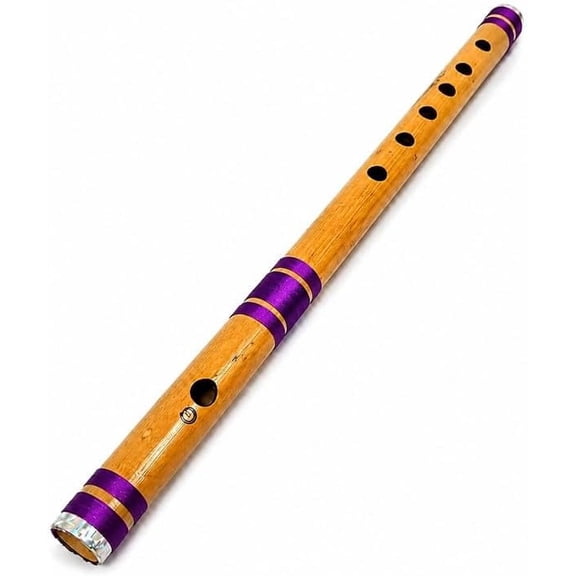 ASTARTHAM Handmade Bamboo Bansuri Flute 19 Inches B-Key Indian Natural Bamboo Musical Instrument for Beginners Traditional Woodwind Flutes