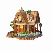ASTEM Mini Wooden Cabin House Building Blocks Set, Mountain House A-Frame Treehouse Toy Building Set, City Buildings Natural Style Micro Architecture Kit, 860pcs