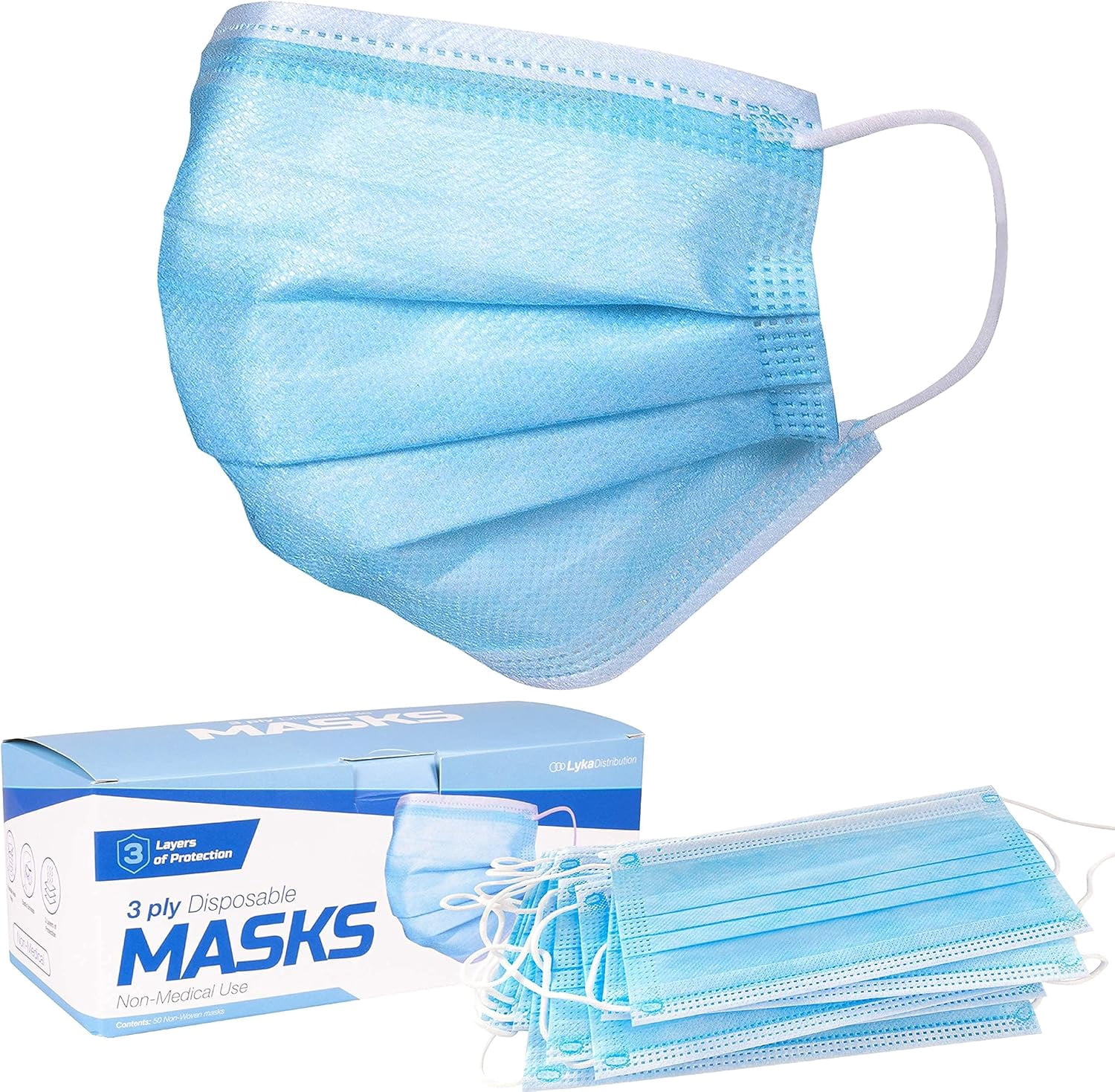 ASTM Level 3 Disposable Face Masks (3 Ply, ASTM F2100-23) Breathable ...