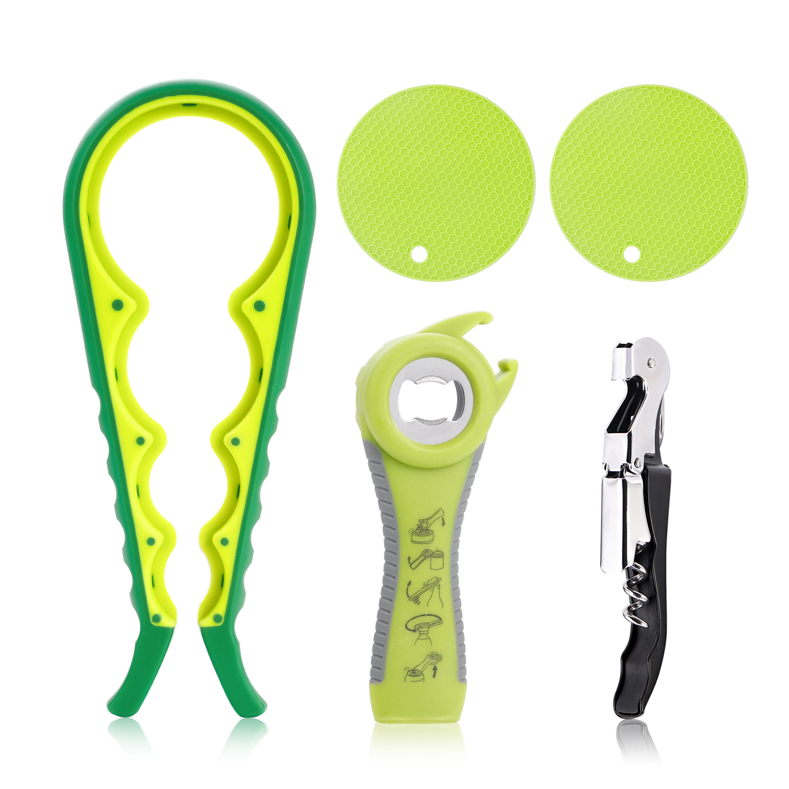 Black Cat Lifting Leg and Licking Round Rubber NonSlip Jar Gripper Lid