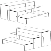 ASTOTSELL Acrylic U-Shaped Display Risers, 2 Set - 6 Pack Clear Display Shelf, Acrylic Risers Display Stands for Show Figures, Cupcake, Perfume, Jewelry, Toys