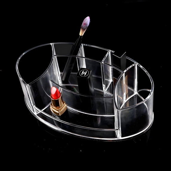 ASTOTSELL Acrylic Makeup Organizer with 7 Compartments, for Vanity Decor, Bathroom Countertop, Desk Storage Container, Cosmetic Display Cases - Clear