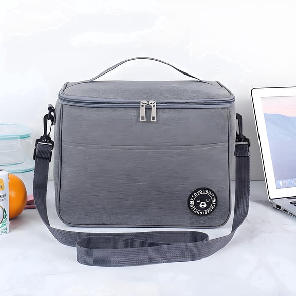 ASTOTSELL Insulated Lunch Bags, Lightweight Waterproof Adjustable Shoulder Strap Oxford Fabric Reusable Lunch Bag for Work - Grey