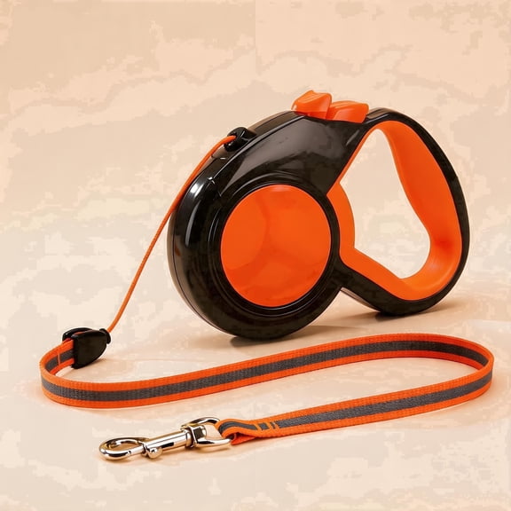 ASTOTSELL Original Retractable Dog Leash, 360° Tangle-Free Retraction, 16 ft Tape, Quick Thumb Lock, Anti-Slip Handle, for Dogs Under 44 lbs - Orange
