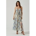 thumbnail image 1 of ASTR The Label Women's Rozina Blue Green Floral Cutout Lined Maxi Dress (X-Small, Blue Green Floral), 1 of 7