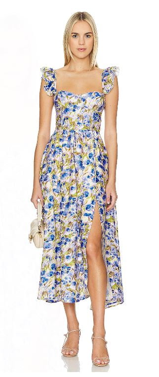 ASTR The Label Women's Yellow Blue Floral Wedelia Dress, Size M -  Walmart.com