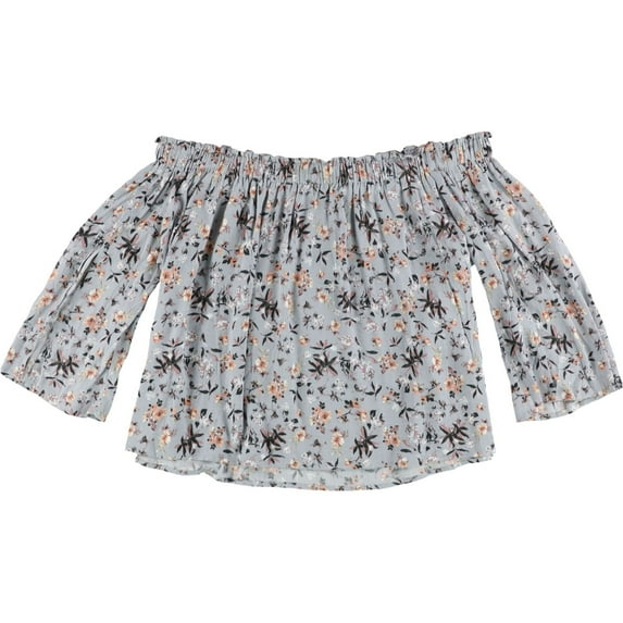 ASTR The Label Womens Annabelle One Shoulder Blouse, Blue, Medium