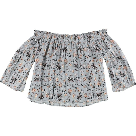 ASTR The Label Womens Annabelle One Shoulder Blouse, Blue, Medium