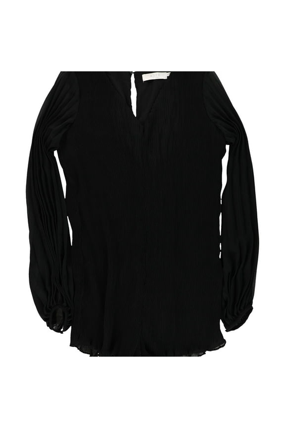 The Label Womens Rosweanne pleated Romper Jumpsuit, Black, Medium