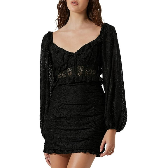 ASTR the Label Women's Lace Mini Semi-Formal Cocktail and Party Dress B4HP (Regular,XS)
