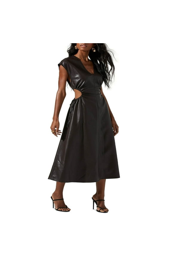 the Label womens  Miranda Midi Dress, M, Brown