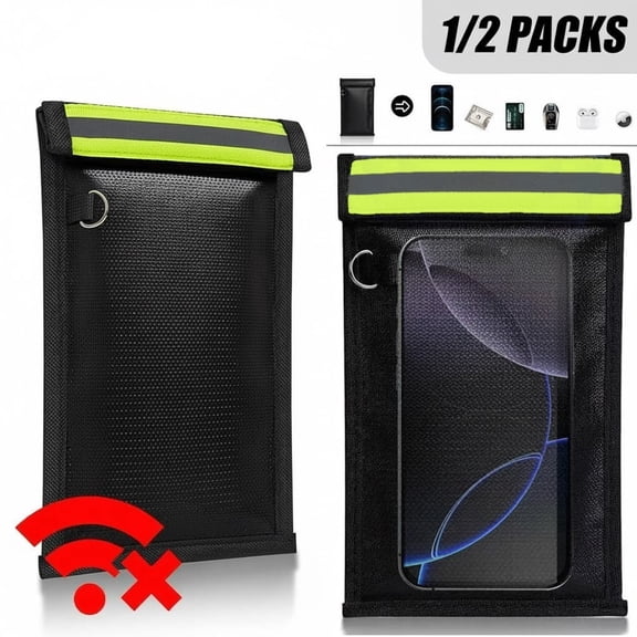 ASTRAEA 1 Pack Faraday Bags for Phones & Car Keys, Anti-Tracking Signal Blocking Bag Blocks 5G Wifi GPS RFID & Bluetooth, Anti-Theft Protector