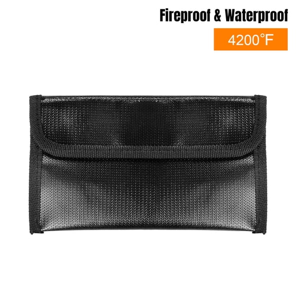 ASTRAEA 1-Pack Small Fireproof Document Bag with Zipper, Waterproof Fire Proof Safe Money Pouch for Cash Passports ID Cards and Valuables (7.9"x4.5")