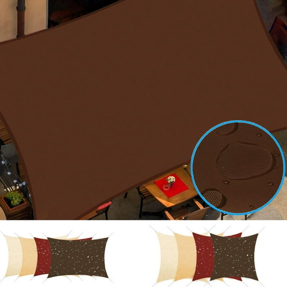 ASTRAEA 16'x20' Waterproof Sun Shade Sails, Rectangle Canopy Effectively 95% UV Block for Outdoor Activies Backyard Patio, Brown