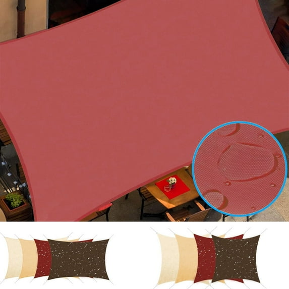 ASTRAEA 16'x20' Waterproof Sun Shade Sails, Rectangle Canopy Effectively 95% UV Block for Outdoor Activies Backyard Patio, Rust Red