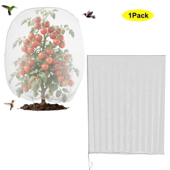 ASTRAEA 1Pack 2.7 × 3.3 ft Fruit Tree Netting for Garden Protection, Mesh Bird Netting with Drawstring, Insect Plants Covers for Vegetables Flowers Shrubs