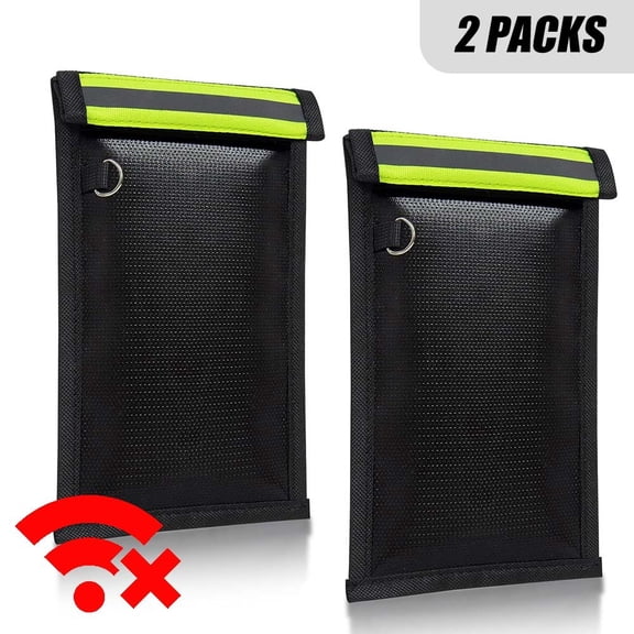 ASTRAEA 2-Pack Faraday Bag Signal Blocking Pouch Case for Phone WiFi RFID GPS Anti-Theft Wallet, Black