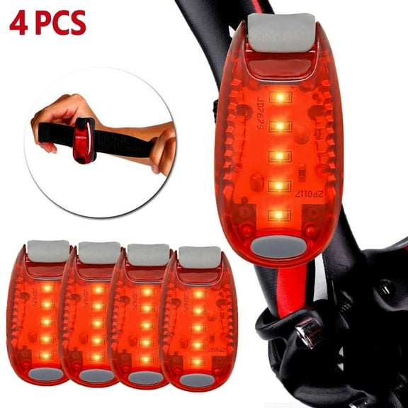 ASTRAEA 4Pack LED Safety Light, Clip on Bike Tail Light, Waterproof Warning Lamp for Runners, Cyclists, Walkers, Joggers, Red