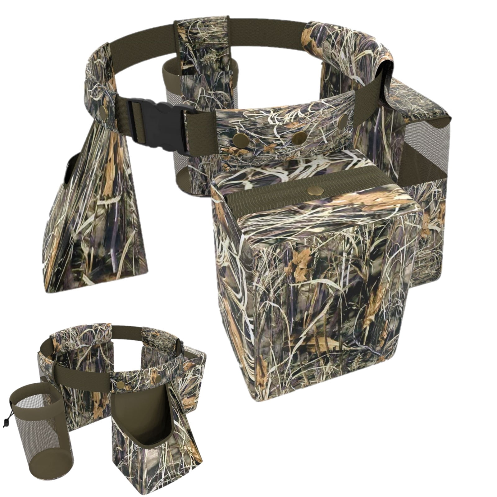 Auscamotek Dove Hunting Belt With Game Pouch, Shell Bags & Water Bottle Carrier, Adjustable Camo