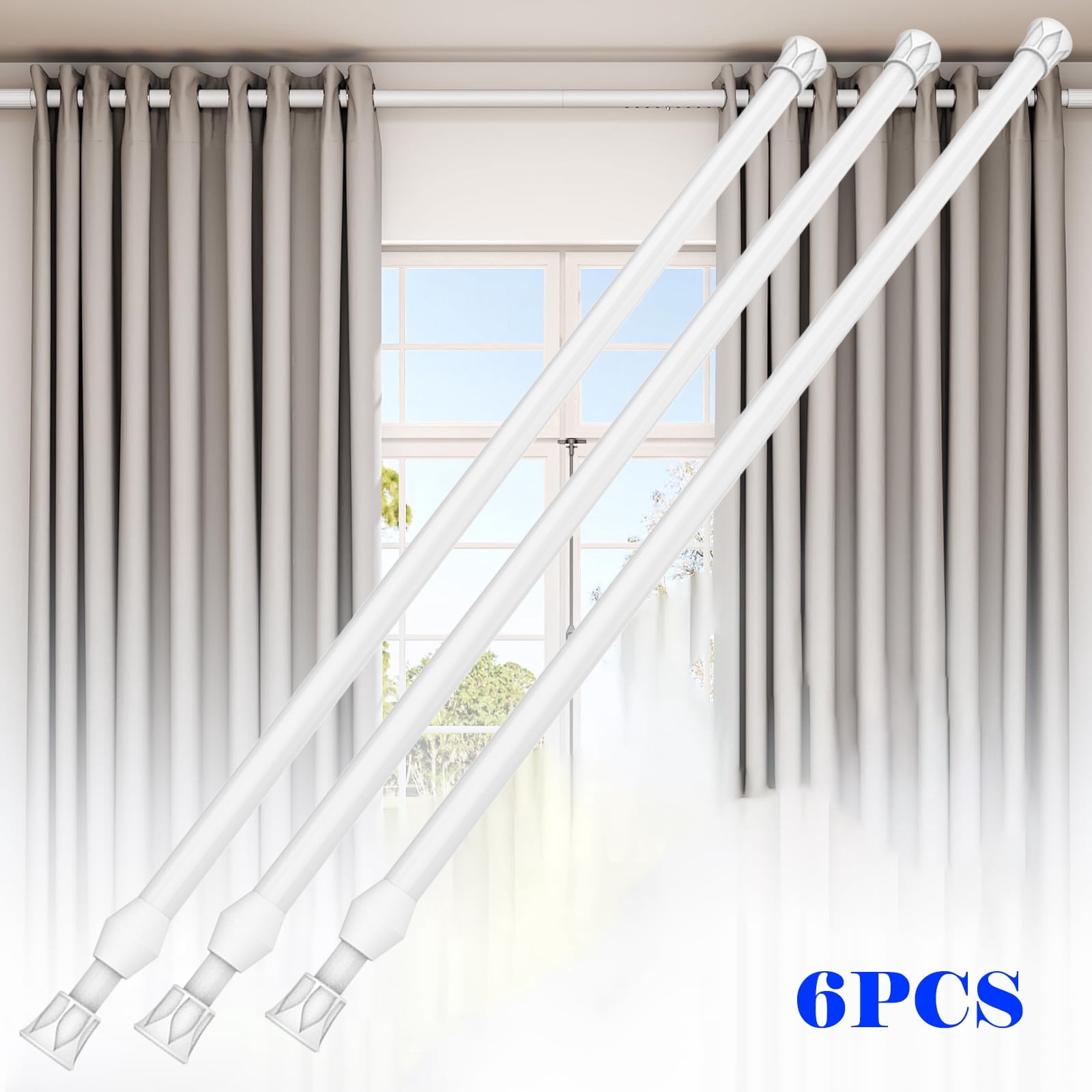 ASTRAEA 6pcs Spring Tension Rods 16 to 28 Inches, Expandable Tension ...