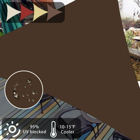 ASTRAEA 8'x 8' Waterproof Sun Shade Sails, Triangle Canopy Effectively 95% UV Block for Outdoor Activies Backyard Patio, Brown