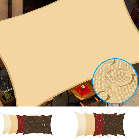 ASTRAEA 8'x12' Waterproof Sun Shade Sails, Rectangle Canopy Effectively 95% UV Block for Outdoor Activies Backyard Patio, Sand