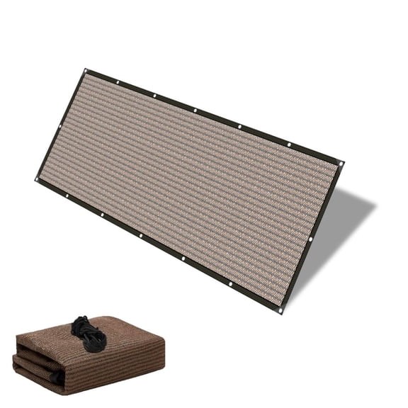 ASTRAEA 90% Sun Shade Cloth with Grommets, 10'X 3.3' Durable Mesh Privacy Screen Sun Shade Sail for Patio Outdoor Garden Backyard, Mocha