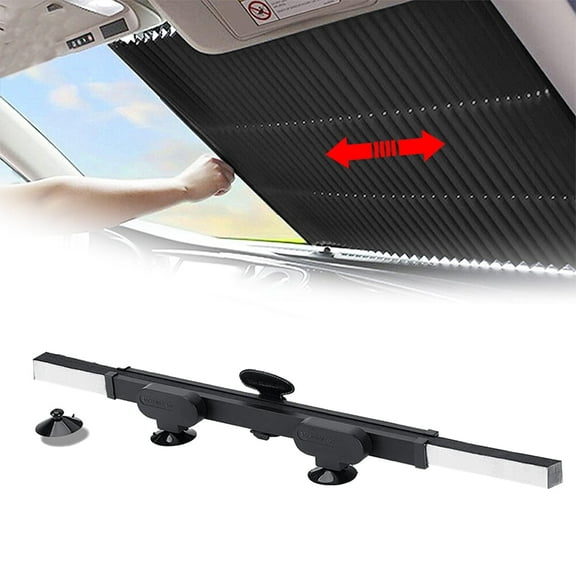 ASTRAEA Car Retractable Windshield Sun Shade, Foldable Windshield Sunshade Blocks 99% UV Rays, Universal Sun Visor Protector Cover for Various Models