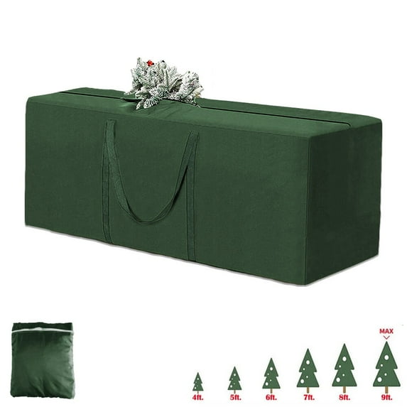 ASTRAEA Christmas Tree Storage Bag, Heavy Duty Durable Xmas Tree Storage Box with Zipper & Handles for 9FT Artificial Trees, Green