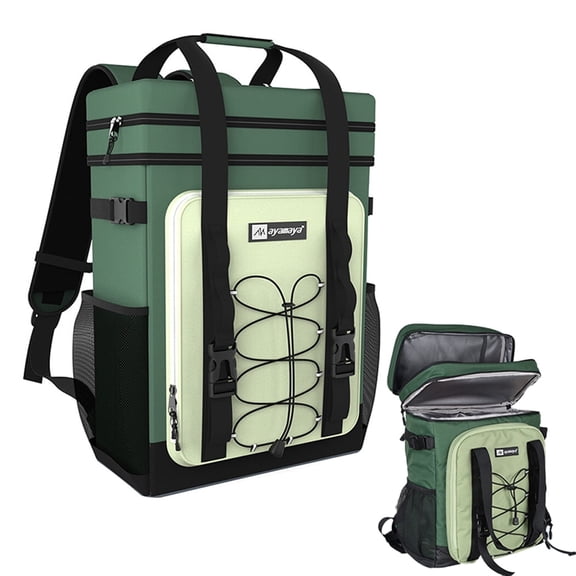 ASTRAEA Cooler Backpack, 40 Cans Large Waterproof Insulated Backpack Cooler with Multiple Pockets for Camping Picnic BBQ, Green