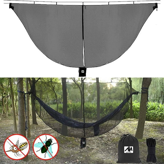 ASTRAEA Hammock Bug Net, Ultralight Mosquito Net for Hammock with Double Sided Zippers, 360 Degree Protection for Camping & Yard, Black