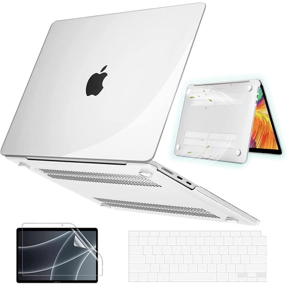ASTRAEA For MacBook Air 13.6 inch Case 2025-2022 Release M4 A3240 M3 A3113 M2 A2681, Plastic Hard Shell & Screen Film & Keyboard Cover for MacBook Air 13.6", Clear
