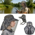 thumbnail image 1 of ASTRAEA Mosquito Head Net Hat with Neck Flap, Wide Brim Sun Hat UPF 50+ UV Protection Safari Cap for Men Women Outdoor Fishing Hiking Gardening, Camouflage Green, 1 of 7