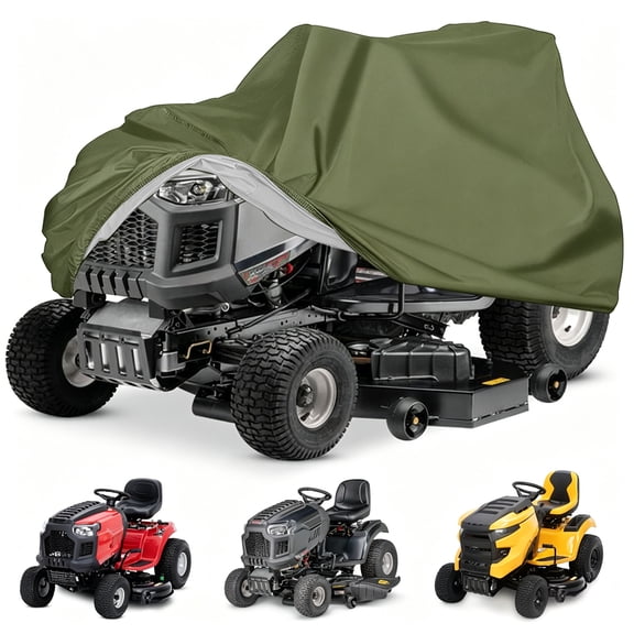 ASTRAEA Riding Lawn Mower Cover, Heavy Duty 210D Waterproof Lawn Tractor Cover UV Protection with Storage Bag Fits Decks up to 54", Green
