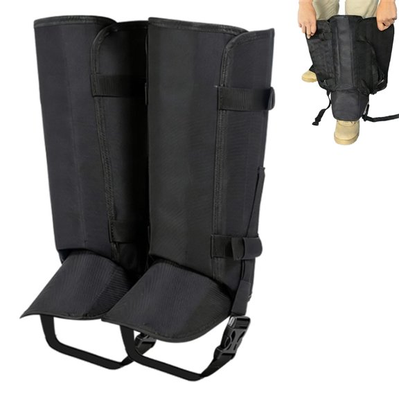 ASTRAEA Snake Gaiters Leg Guards, Adjustable Snake Guard Chaps for Men & Women, Snake Bite Protection for Hunting Outdoor Working, Black