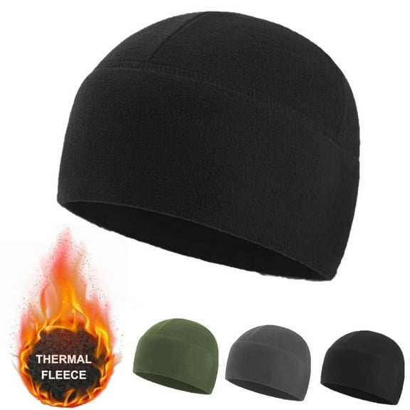 ASTRAEA [1 Pack] Winter Thermal Beanie Hat, Warm Fleece Helmet Liner Skull Cap for Men Women Running Bike Ski, Black