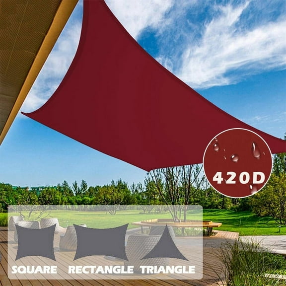 ASTRAEA Waterproof Sun Sail Shade, 16x16x16 FT Durable Triangle Outdoor Shade Canopy Sunshade 98% UV Block for Outdoor Patios Party Backyard Lawn, Terra Red