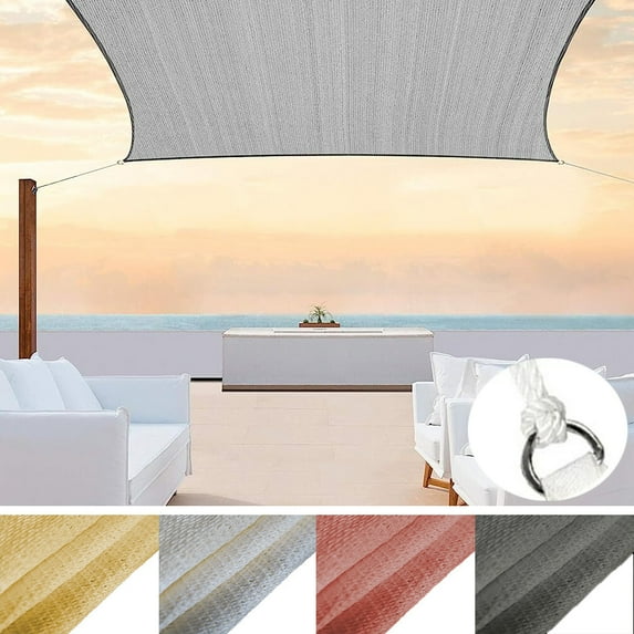 ASTRAEA Waterproof Sun Shade Sail 16' x 20', Rectangle Canopy Sail UV Block Mesh Shade Cover Outdoor for Patio Backyard, Gray