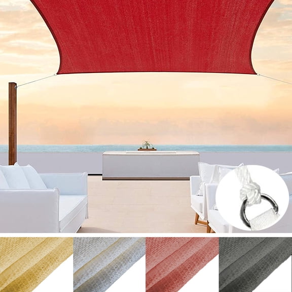 ASTRAEA Waterproof Sun Shade Sail 16' x 20', Rectangle Canopy Sail UV Block Mesh Shade Cover Outdoor for Patio Backyard, Rust Red