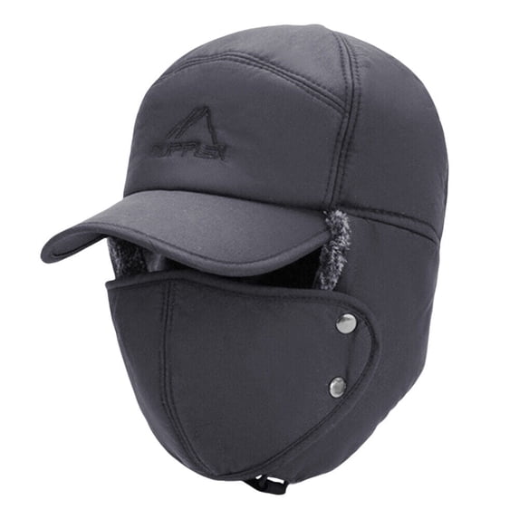 ASTRAEA Winter Trapper Hat, Windproof Warm Snow Hat with Ear Flaps & Mask for Men Women Skiing Hunting Fishing, Gray