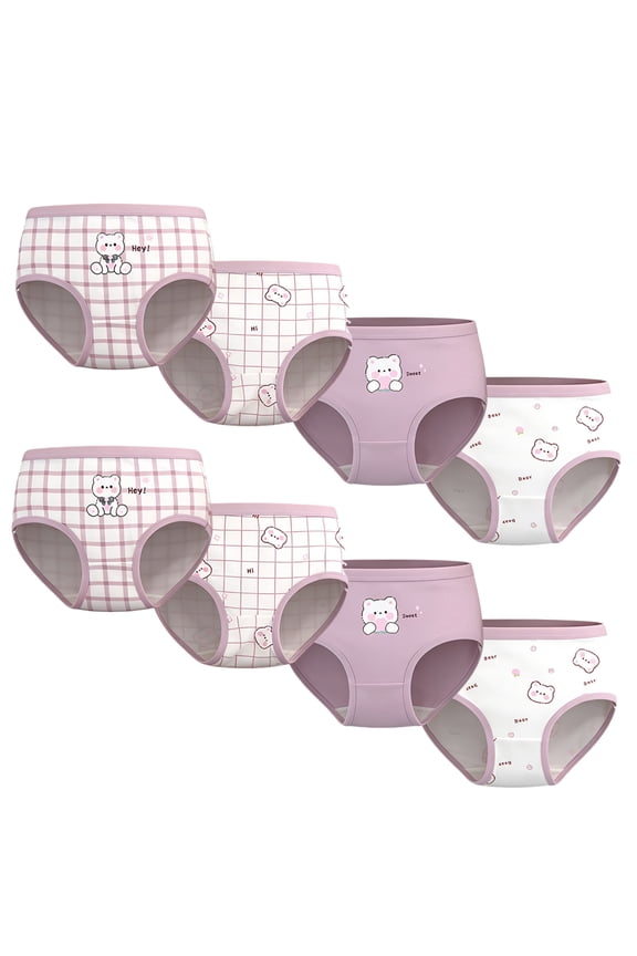 ASTRAKIDS Toddler Girls Brief Underwear, Cotton Triangular Panties, 8 Pack, Sizes 4T-10T