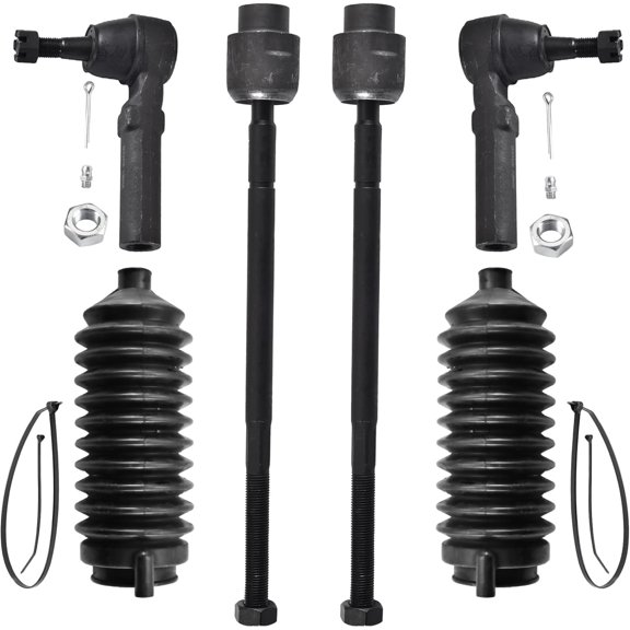 ASTRAPRO - Front Tie Rods Kit for Chevrolet Impala Monte Carlo Pontiac Grand Prix Buick LaCrosse Allure Regal Century Olds Intrigue, 4 Inner & Outer Tie Rods + 2 Rack Boots Replacement
