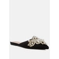 thumbnail image 1 of ASTRE Pearl Embellished Shimmer Mules In Black, 1 of 7