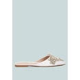 thumbnail image 1 of ASTRE Pearl Embellished Shimmer Mules In White, 1 of 7